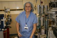 The nurse first assistant, Rose Harlan, during my operation