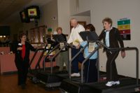 Working the treadmill during cardiac rehab