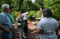 Parents and former students enjoying our celebration of life cookout