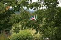 Flags at Garden Entrance