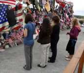Students looking at the Gratitude Wall