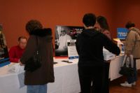 Participants checking out informational displays