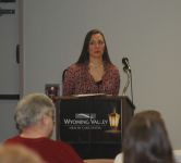 Joan Grossman moderates a panel discussion "Steps to a Heart Healthy Life