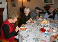 Marie, Marilyn, Bill and Vince enjoying dinner